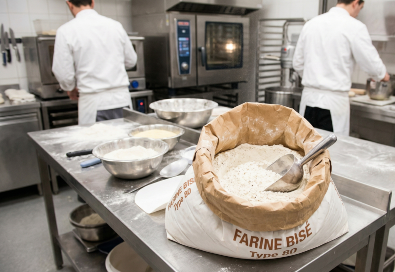 Cuisine professionnelle avec sac de farine